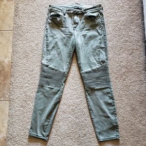 Pistola moto skinny jeans in army green